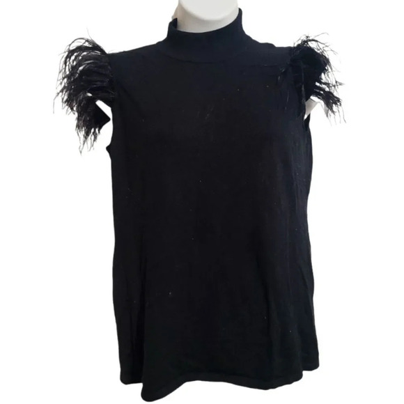 Ashley Stewart Tops - Ashley Stewart plus size feather cap sleeve shirt top blous black 18 20